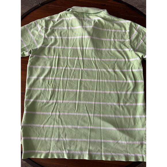 Ralph Lauren Polo Golf Shirt Mens XL Green/White Stripe Orange Pony Short Sleeve - Picture 10 of 10